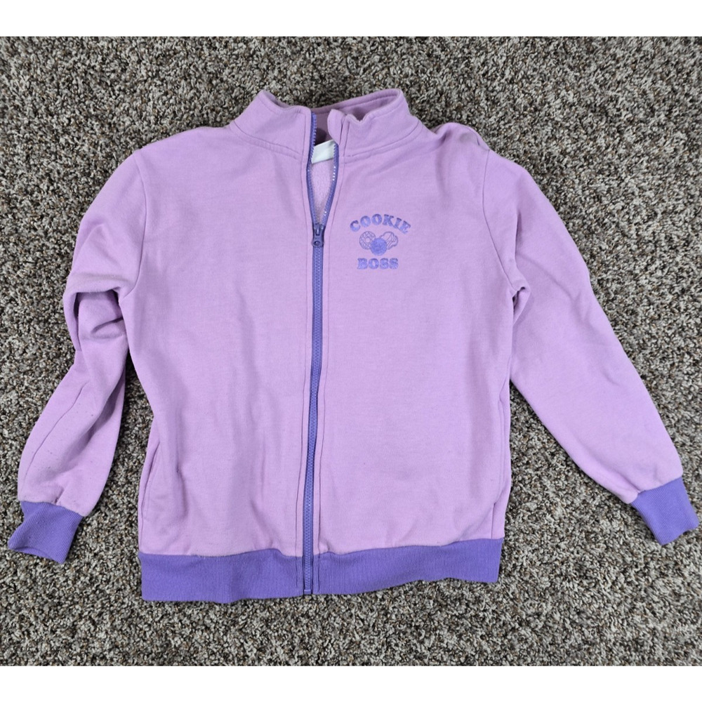 Girl Scouts Girls Sz XL Zip Up Bomber Jacket "Cookie Boss" Light Purple